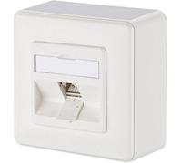 Prise réseau montage apparent (en saillie) CAT 6a 1 port Metz Connect 130B12D10002-E blanc pur