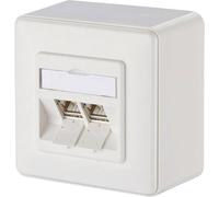 Prise réseau montage apparent (en saillie) CAT 6a 2 ports Metz Connect 130B12D20002-E blanc pur