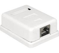 Prise réseau montage apparent (en saillie), montage dappareile insert avec plaque centrale et châssis CAT 6 1 port Delock 86169 blanc