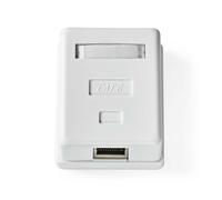 Prise réseau murale | Sur le mur | 1-Port port(s) | STP CAT6 | Droit | Femelle | Plaqué or | PVC | Blanc | Boîte