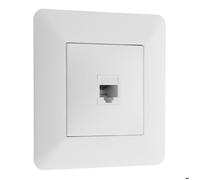 Zenitech - Prise Réseau RJ45 CAT6 - Compatible Boîte d'Encastrement - Moteur Compact avec Passage Câbles Facilité - Design Moderne avec Façade Réglable - Blanc - 86x86 mm
