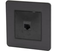 Prise réseau RJ45 complète - catégorie 6 - métal Noir brossé - Kouro - Zenitech