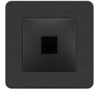 - Prise réseau RJ45 complète - catégorie 6 - métal Noir brossé - Kouro