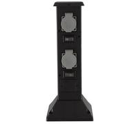 Prise résistante aux intempéries IP44 Colonne électrique jardin Prise quadruple extérieure, noire, max. 3680 watts 16A, LxlxH 16x16x40, terrasse