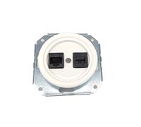 Prise RJ11-RJ45 à encastrer en porcelaine blanche
