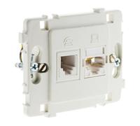 Prise RJ11 + RJ45 nu - Blanc - Clarys - Zenitech