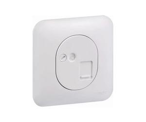 Prise RJ45 CAT5 UTP encastré pour téléphone avec plaque fixation vis OVALIS SCHNEIDER S260471
