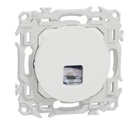 Prise RJ45 Cat6 STP - Schneider - Odace - Blindée - Blanche - Compatible Gigabit et PoE+