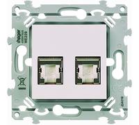 RJ45 essensya CAT.6 STP double Gr.2TV Pure - HAGER WE227