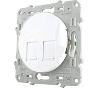 prise rj45 double catégorie 6 stp - blanc - fixation par vis - schneider odace