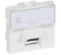 Prise RJ45 - LEGRAND - Mosaic - Catégorie 6 - Inclinée 45° - 2 Modules - Blanc