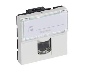 Prise RJ45 MOSAIC catégorie6 STP à blindage métal blanc 2 modules LEGRAND 076576