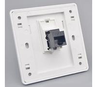Prise RJ45 Plaque frontale LAN Internet Prise de courant 86x86mm Femelle vers femelle CAT6 Gigabit à double passage Prise murale de réseau Ethernet Plaque murale Prise Port (LAN x 1)