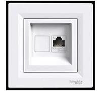 Prise RJ45 - Schneider - Asfora - Cat5E - Blanc - Prêt à poser - Intérieur
