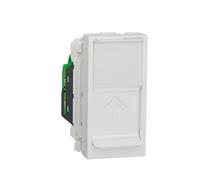 Prise RJ45 simple Cat 6 FTP 2 modules blanc Unica