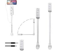 Prise rotative extensible, extenseur de prise électrique avec port USB-A, USB-C, extensible de 55,9 à 86,4 cm, rotation à 90°, certifié ETL/UL, utilisé pour les prises derrière les meubles