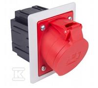 Prise rouge inclinée 32A 5P encastrable 425-6PKR