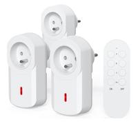 Prise sans Fil avec télécommande, Prises Télécommandées Programmable, Portée en Champ Libre 40 m, 230V, 1000 W,Blanc, All on/Off