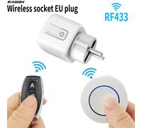Prise sans fil RF433, prise intelligente pour maison connectée, télécommande 16A EU FR, prise universelle, commande à distance ON/OFF, pour éclairage, ventilateur, téléviseur