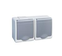 Prise Schuko 2 prises IP44 16 A/250 V - Montage en saillie - Pour pièces humides