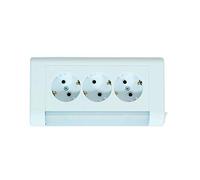 Prise Schuko 3 prises Schuko - Montage en saillie - 3 prises avec lumière LED 4 W - Avec interrupteur CE (3 prises avec LED)