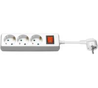 Prise Schuko 3 voies MicroConnect 1,5 m blanche