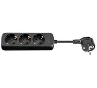 Prise Schuko 3 voies MicroConnect 5M noire