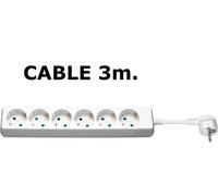 Prise Schuko 6 voies MicroConnect 3M blanche