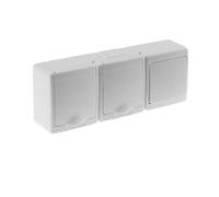 Prise Schuko à 2 prises avec interrupteur simple blanc IP44 16 A/250 V Schuko pour pièces humides - Blanc