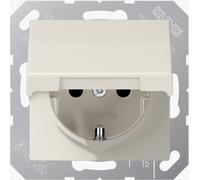 Prise SCHUKO® avec couvercle rabattable, Jung AS 1520 KL, blanc