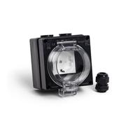 Prise Schuko Étanche Type F IP66 Noir
