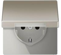 Prise Schuko Jung ES1520KL 16 A 250 V avec couvercle rabattable série LS acie...