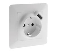 Prise Schuko + USB - Blanc - Zenitech