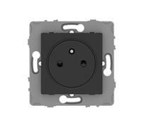 Zenitech - Prise Simple 2P+T 16A - à Composer - métal Noir brossé - Kouro