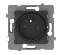 Prise simple 2P+T encastrable - à composer - métal Noir brossé - Kouro - Zenitech