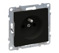 Prise simple 2P+Z noire 16A 250V bornes SUNO 721480