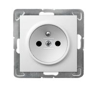 Prise simple avec terre blanche IMPRESJA GP-1YZ/M/00