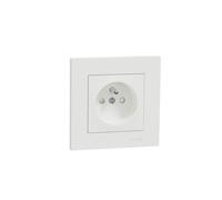 Prise simple avec terre - SCHNEIDER ELECTRIC - Miluz - 2P+T - Blanc - Plastique