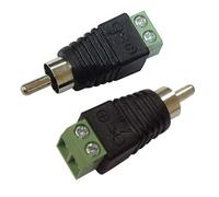 Prise simple RCA noire volant avec bornes connexion câble à vis