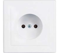 Prise simple sans mise à la terre IP20 16A 250V Blanc encastré