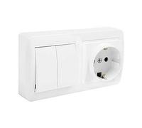 Prise Solera mur36u Schuko Bipolar Double interrupteur/déclencheur souple blanc surface 16 A