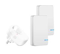 Prise Telecommande sans Fil,NineLeaf 1 Prise et 2 Télécommandes,Prise Télécommandée Programmable 15A/3450W,Portée 100m,Économie d'énergie,Installation Facile