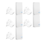 Prise Telecommande sans Fil,NineLeaf 5 Prises et 5 Télécommandes,Prise Télécommandée Programmable 15A/3450W,Portée 100m,Économie d'énergie,Installation Facile