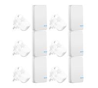 Prise Telecommande sans Fil,NineLeaf 6 Prises et 6 Télécommandes,Prise Télécommandée Programmable 15A/3450W,Portée 100m,Économie d'énergie,Installation Facile