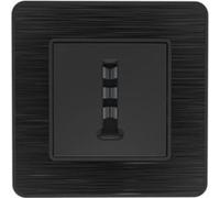 Prise téléphone 8 plots encastrable - complète - métal Noir brossé - Kouro - Zenitech Noir G