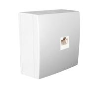 Zenitech - Prise Téléphone RJ45 - Appareillage Électrique sans Vis Apparente - Compatible Moulures Standards - Fixation Facile avec Trous Oblongs - Certifié CE - Blanc