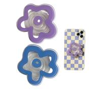 Prise téléphonique 2pcs Universal Expansion Flower Socket Mobile Phone Telept and Grip with a Swappable Top for Phones Tablets Blue Purple, Phone Grip