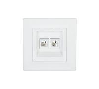 Prise téléphonique Dual 2xRJ11 blanche avec Asfora EPH4200121