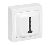 Prise téléphonique secondaire à montage en saillie Legrand Les Apparents avec cadre, blanche