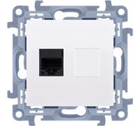 Prise téléphonique simple RJ11 (module) blanc Contact Simon 10 CT1.01/11